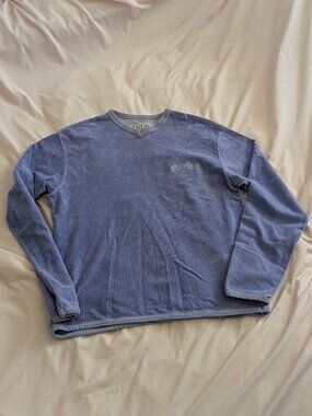 Replay Blue Corduroy Ribbed Pullover Sweater M